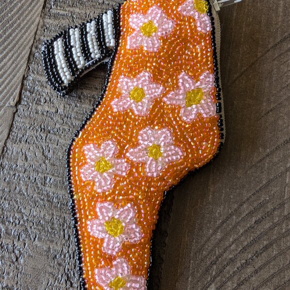 Beaded Shoe Keychain Bag Zipper Retro Fall Autumn Witch - Picture 4 of 6